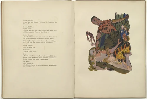 Plate (folio 8) from Mörder, Hoffnung der Frauen (Murderer, Hope of Women) by Oskar Kokoschka, illustrated book, 1916