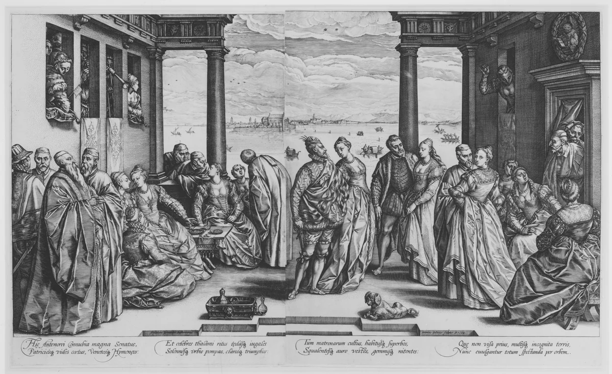 The Venetian Wedding by Hendrick Goltzius, print, 1584