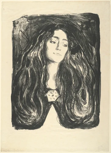 The Brooch. Eva Mudocci by Edvard Munch, print, 1903