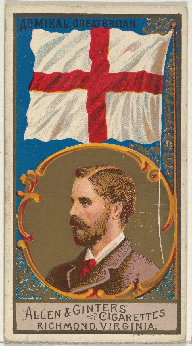 Admiral, Great Britain, from the Naval Flags series (N17) for Allen & Ginter Cigarettes Brands by Allen & Ginter, print, 1886-1891