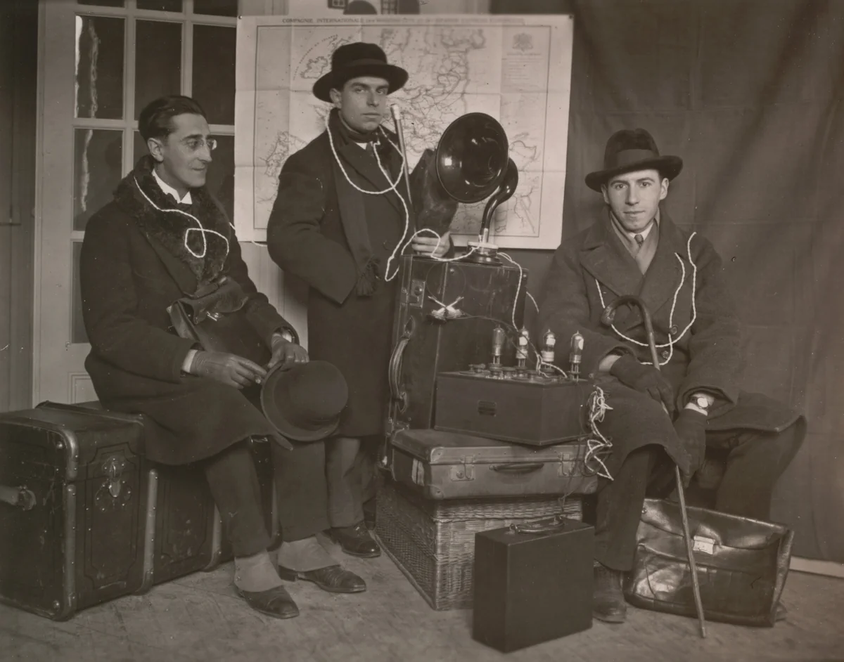 Paul Dermée, Enrico Prampolini, Michel Seuphor by André Kertész, photograph, 1927