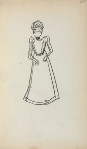 Italian Sketchbook: Standing Woman (page 240) by Maurice Prendergast, book, 1898-1899