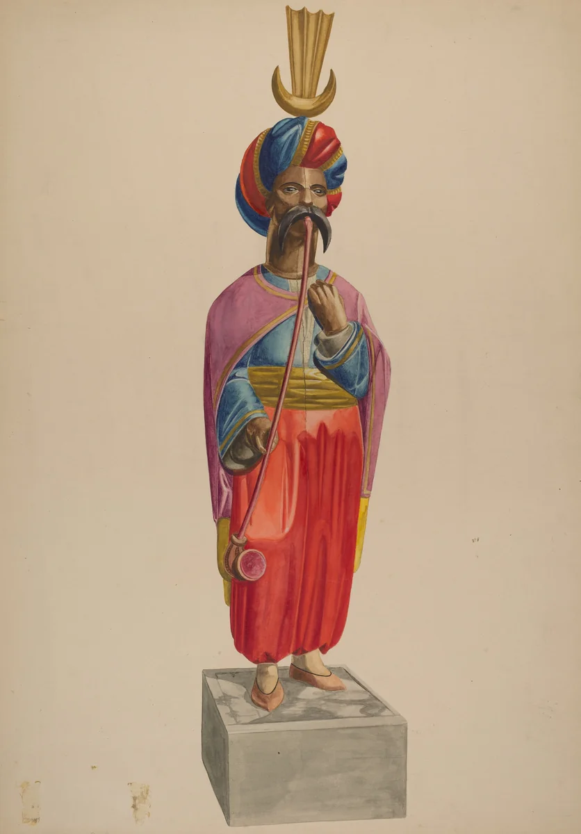 Cigar Store Figure: Turk by Irving L. Biehn, index of american design, 1938