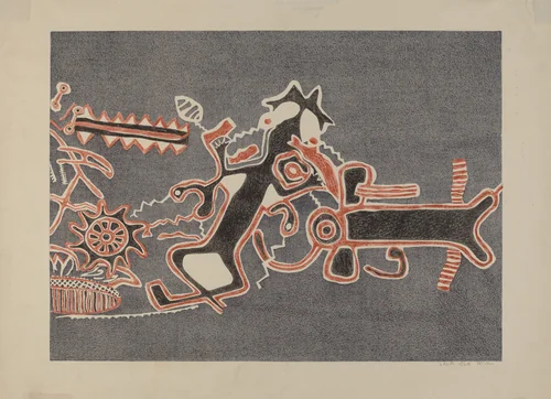 Petroglyph Design by Lala Eve Rivol, index of american design, 1935-1942