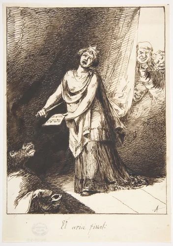 The Last Song (El aria final) by Leonardo Alenza, drawing, 1807-1845