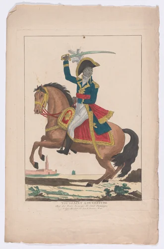 Toussaint Louverture on Horseback by anonymous, print, 1802