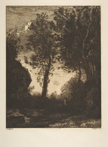Coucher de soleil by Félix Bracquemond, print, 1853-1858
