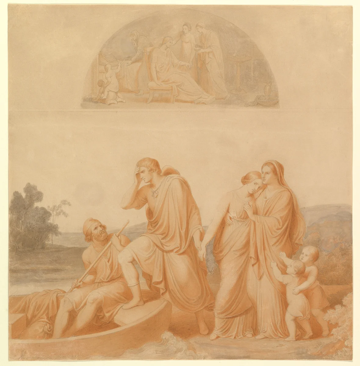 "The Farewell" by Johannes Riepenhausen, drawing, 1795-1860