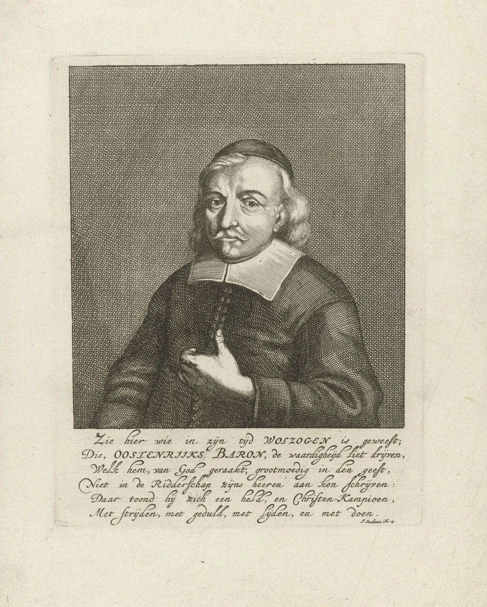 Portret van Johann Ludwig von Wolzogen by Jan Luyken, print, 1688