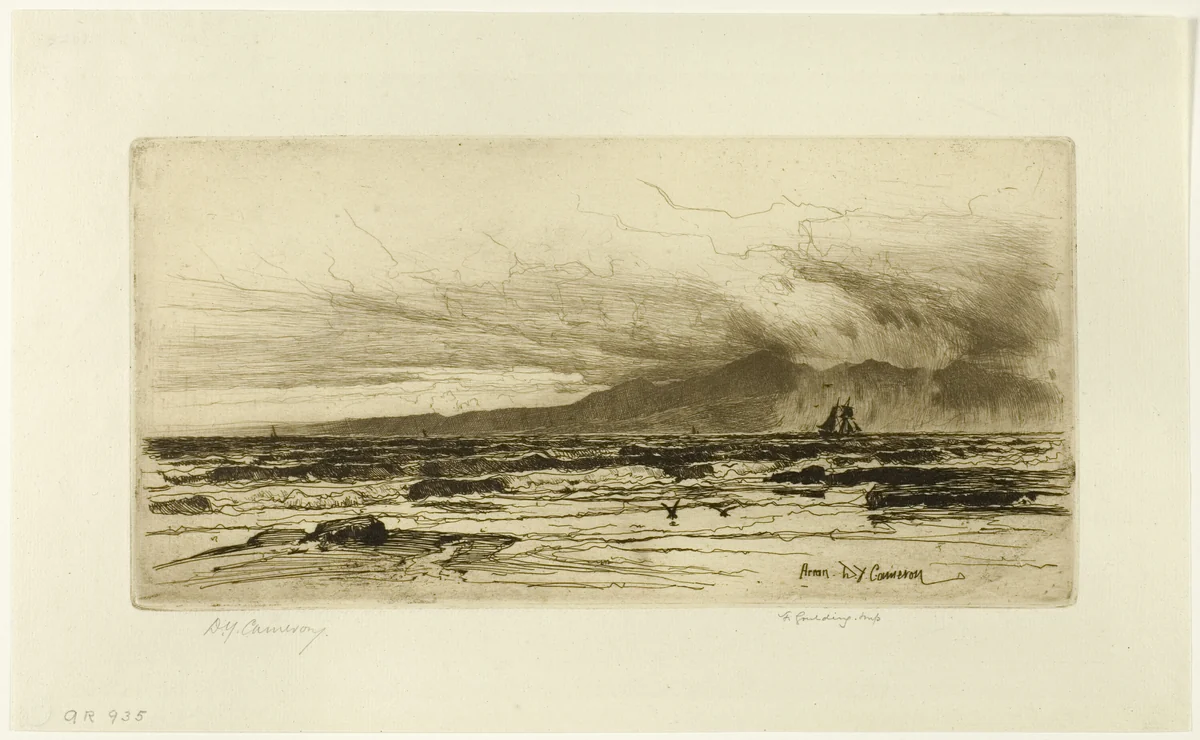 Arran, plate fourteen from the Clyde Set by David Young Cameron, print, 1889