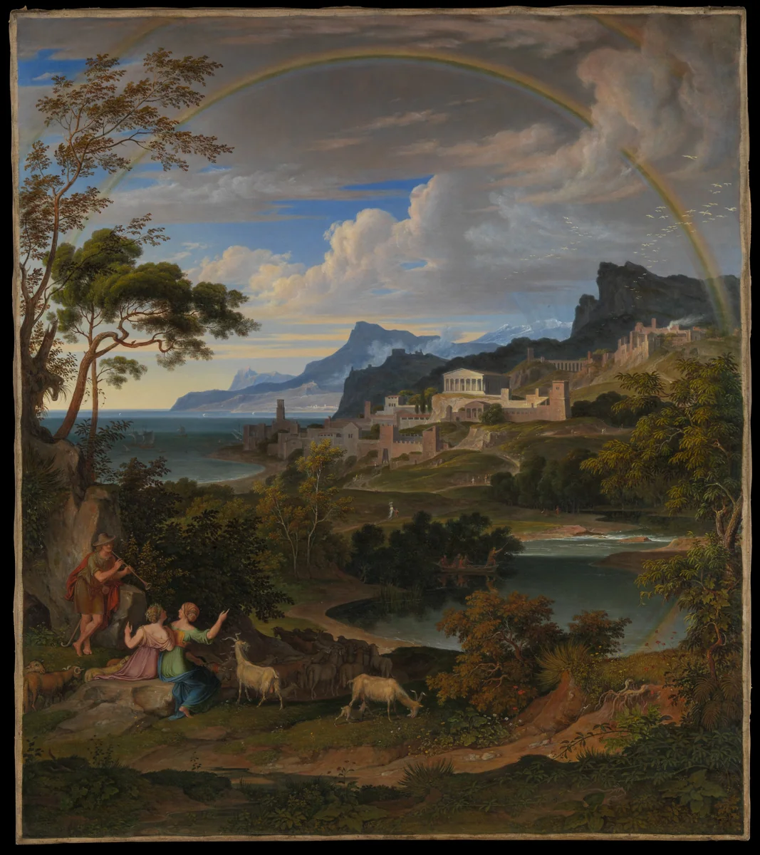 Heroic Landscape with Rainbow by Joseph Anton Koch, painting, 1824