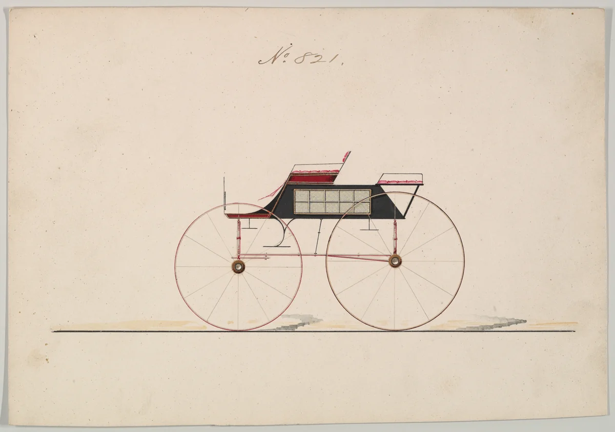 Design for Wagon, no. 821 by Brewster & Co., drawing, 1850-1870