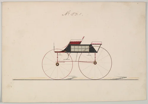 Design for Wagon, no. 821 by Brewster & Co., drawing, 1850-1870