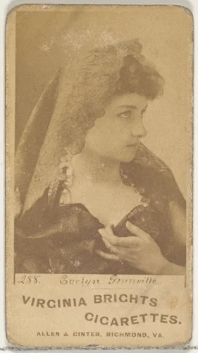 Card 288, Evelyn Granville, from the Actors and Actresses series (N45, Type 1) for Virginia Brights Cigarettes by Allen & Ginter, photograph, 1885-1891