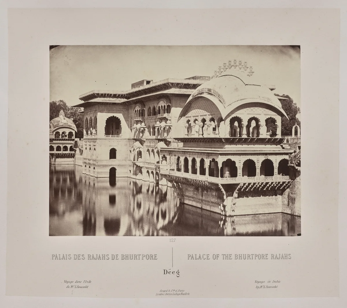 Palace of the Bhurtpore Rajahs, Dëeg by Louis-Théophile Marie Rousselet, photograph, 1865-1870