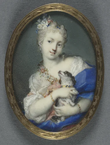 Woman with a Dog by Rosalba Carriera, painting, 1710-1720