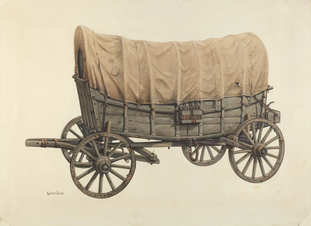 Conestoga Wagon by H. Langden Brown, index of american design, 1938