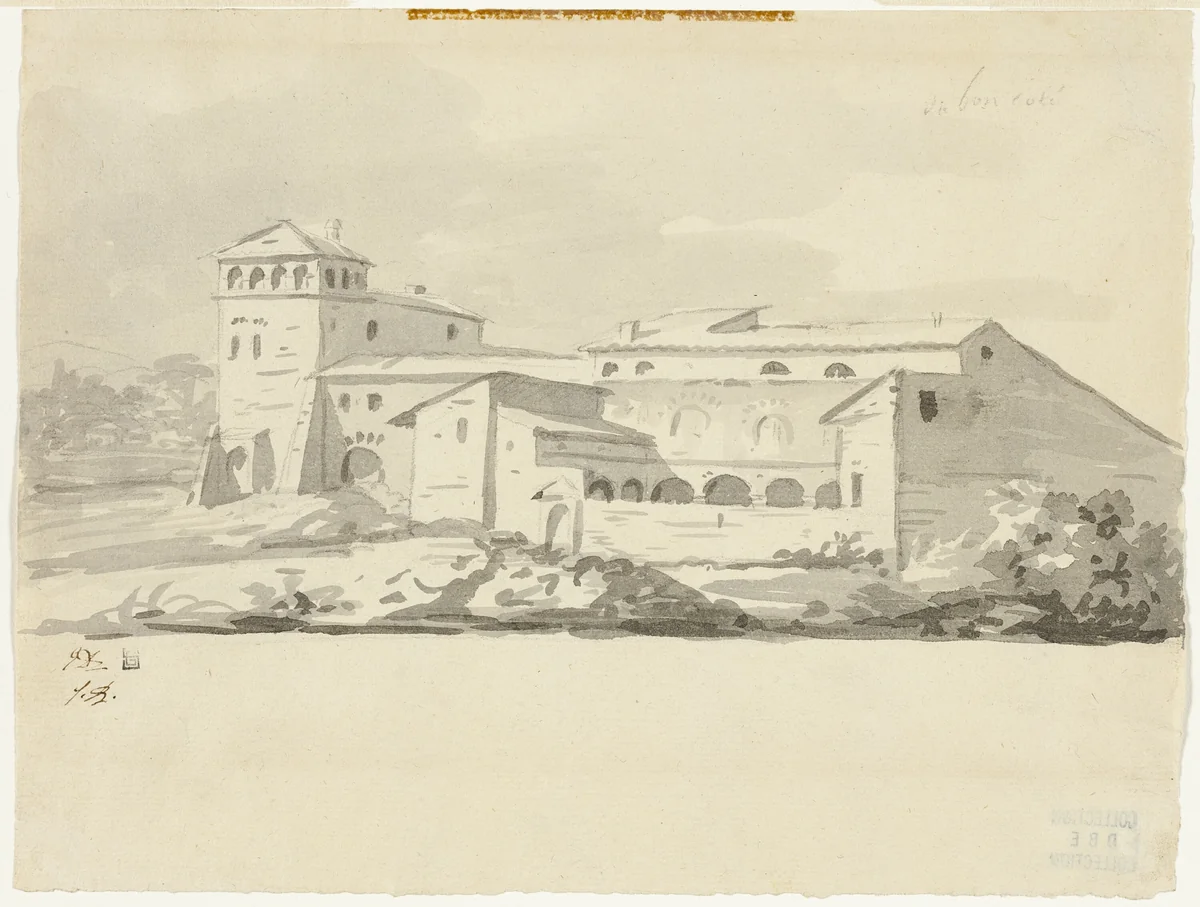 Villa in the Campagna by Jacques-Louis David, drawing, 1775-1780