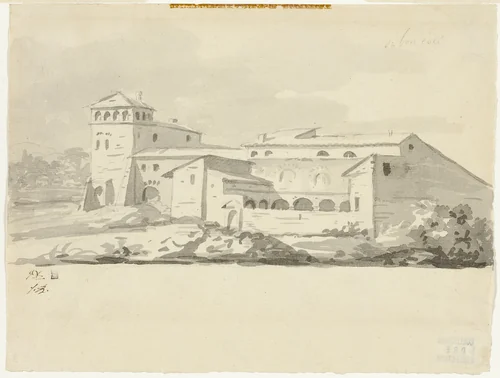 Villa in the Campagna by Jacques-Louis David, drawing, 1775-1780