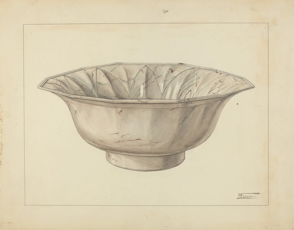 Wash Bowl and Pitcher by Frank Fumagalli, index of american design, 1953