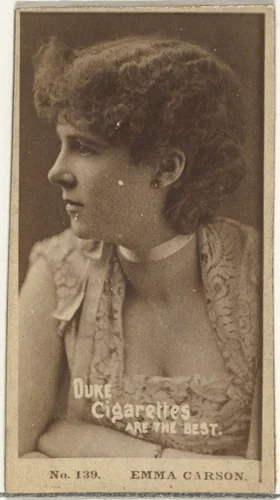 Card Number 139, Emma Carson, from the Actors and Actresses series (N145-6) issued by Duke Sons & Co. to promote Duke Cigarettes by W. Duke, Sons & Co., photograph, 1880-1889