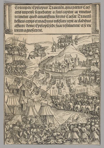 Siege of Utrecht, plate 6 from Historical Scenes from the Life of Emperor Maximilian I from the Triumphal Arch by Wolf Traut, print, 1515-1517
