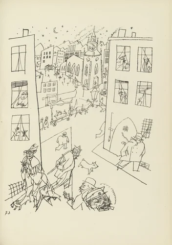 Vorstadt (plate, folio 89) from Ecce Homo by George Grosz, illustrated book, 1922