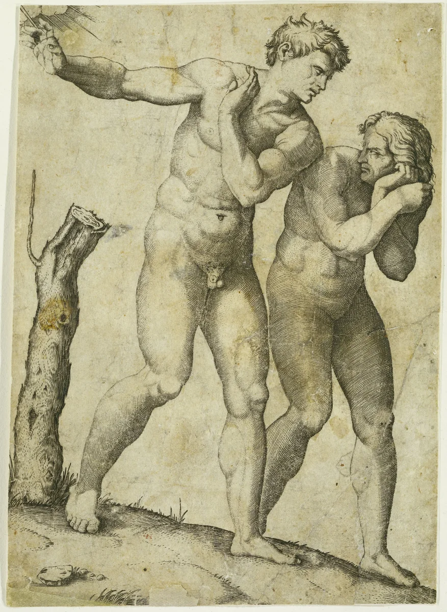 Expulsion from Paradise by Marcantonio Raimondi, print, 1510-1527