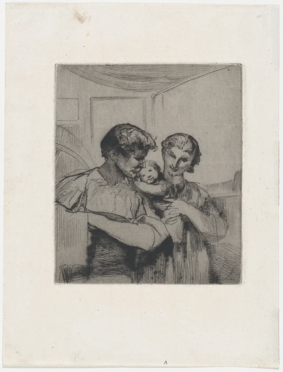 Famille by François Nicolas Chifflart, print, 1845-1901