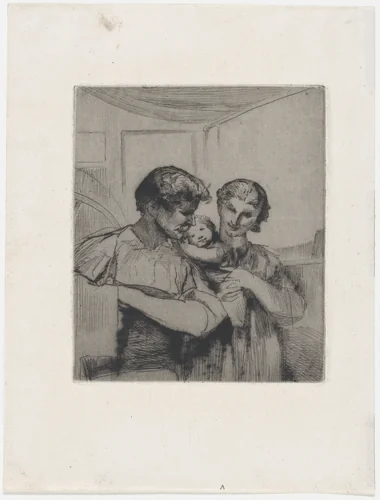 Famille by François Nicolas Chifflart, print, 1845-1901