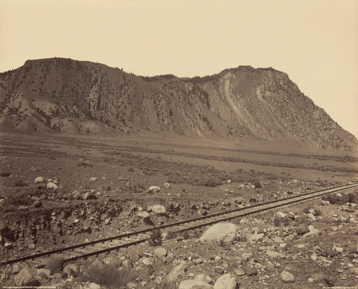 Cinnabar Mountain and Devil's Slide by F. Jay Haynes, photograph, 1880-1889