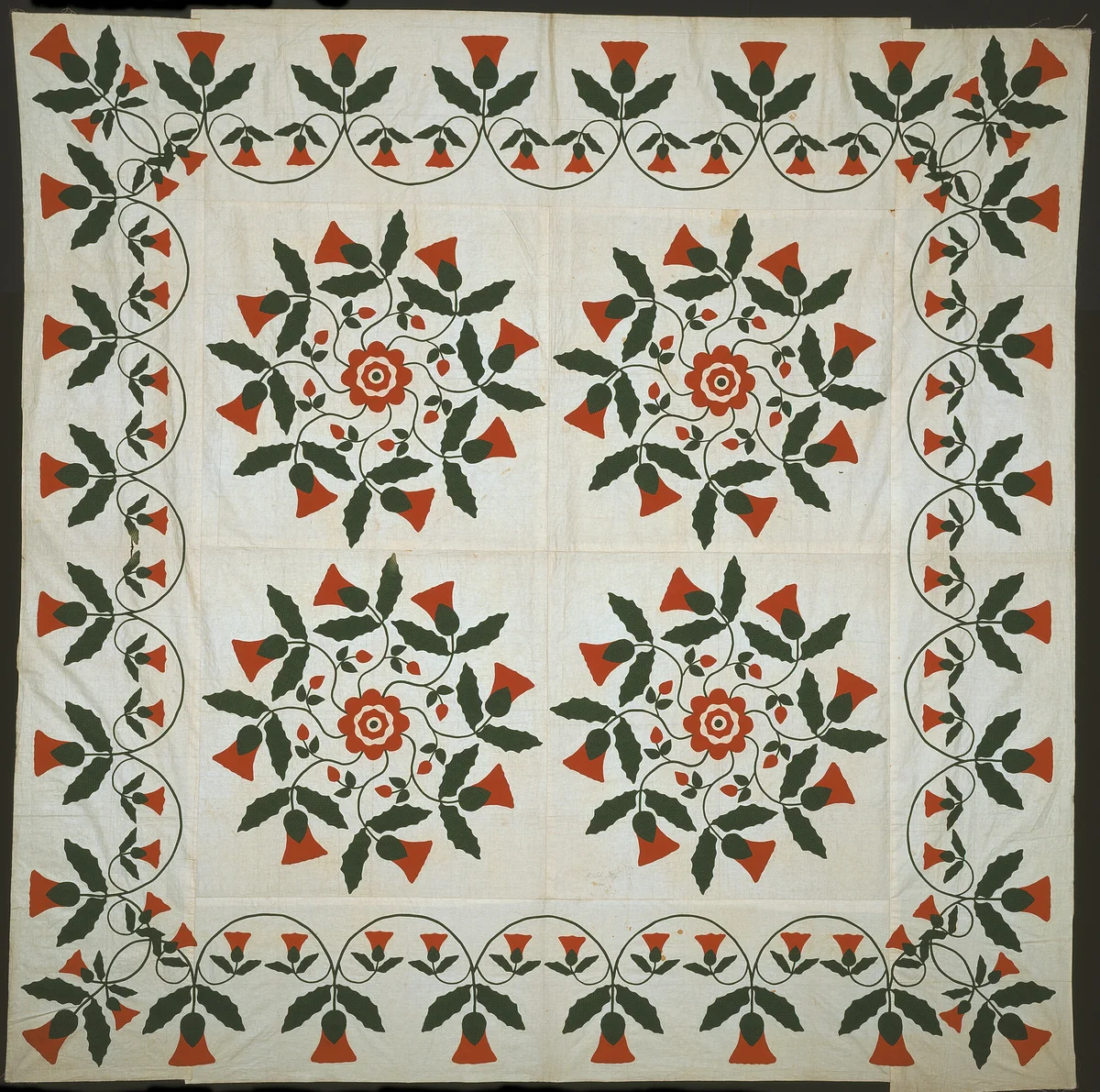 Bedcover (Quilt Top) by Susan Major, textile, 1850