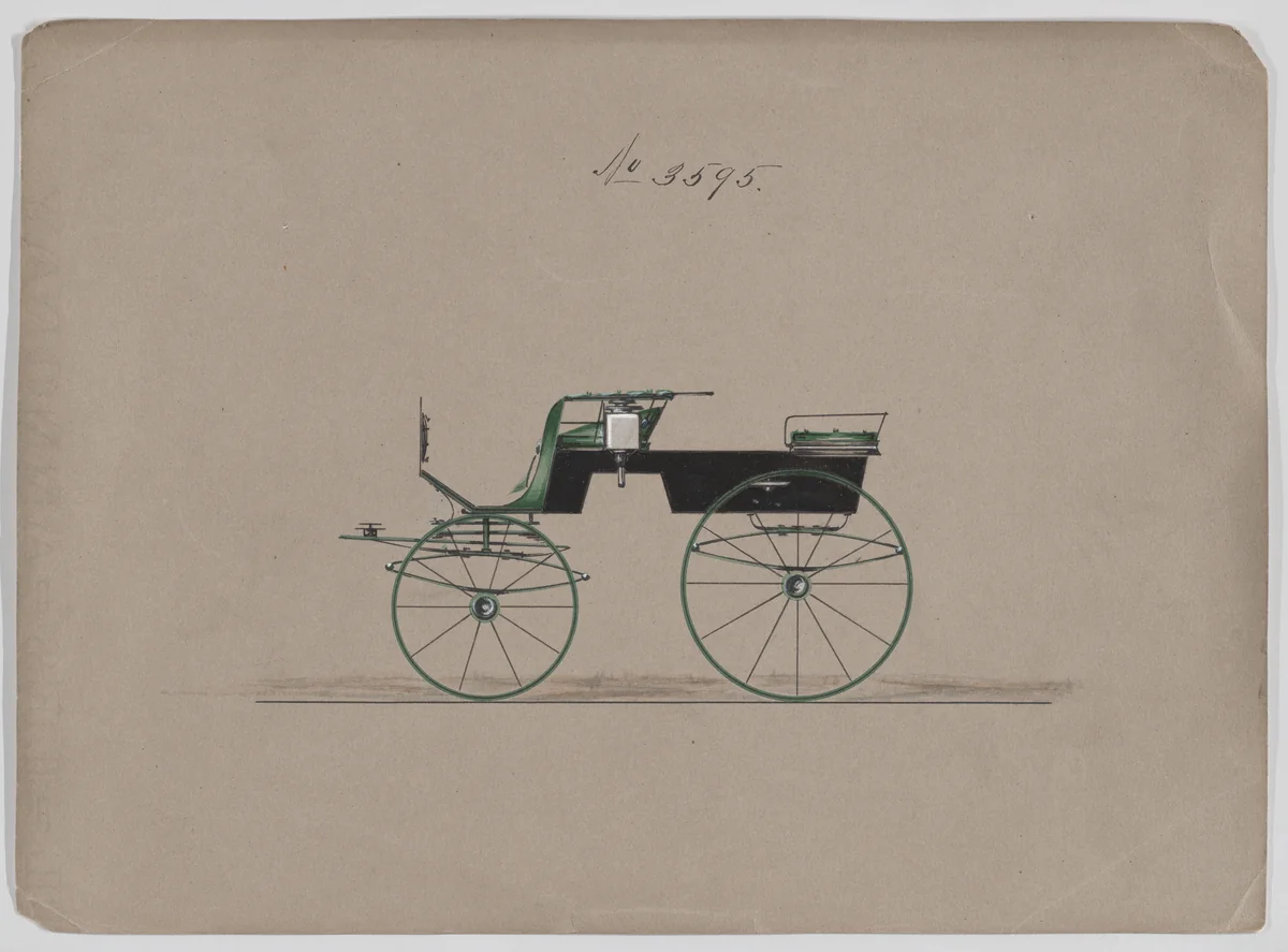 Design for T-Cart, no. 3595 by Brewster & Co., drawing, 1880