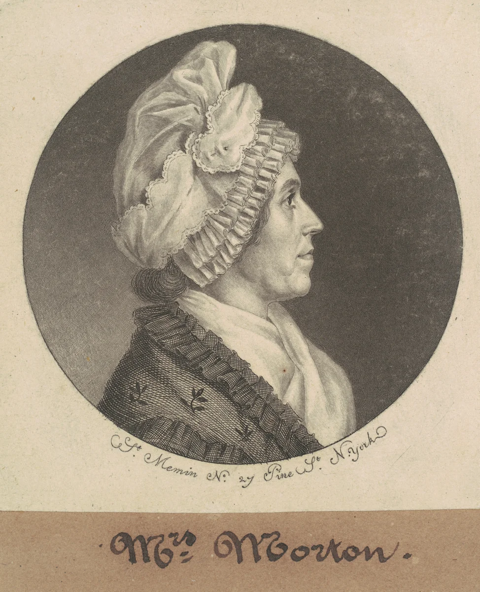 Maria Sophia Kemper Morton by Charles B. J. Févret de Saint-Mémin, print, 1798