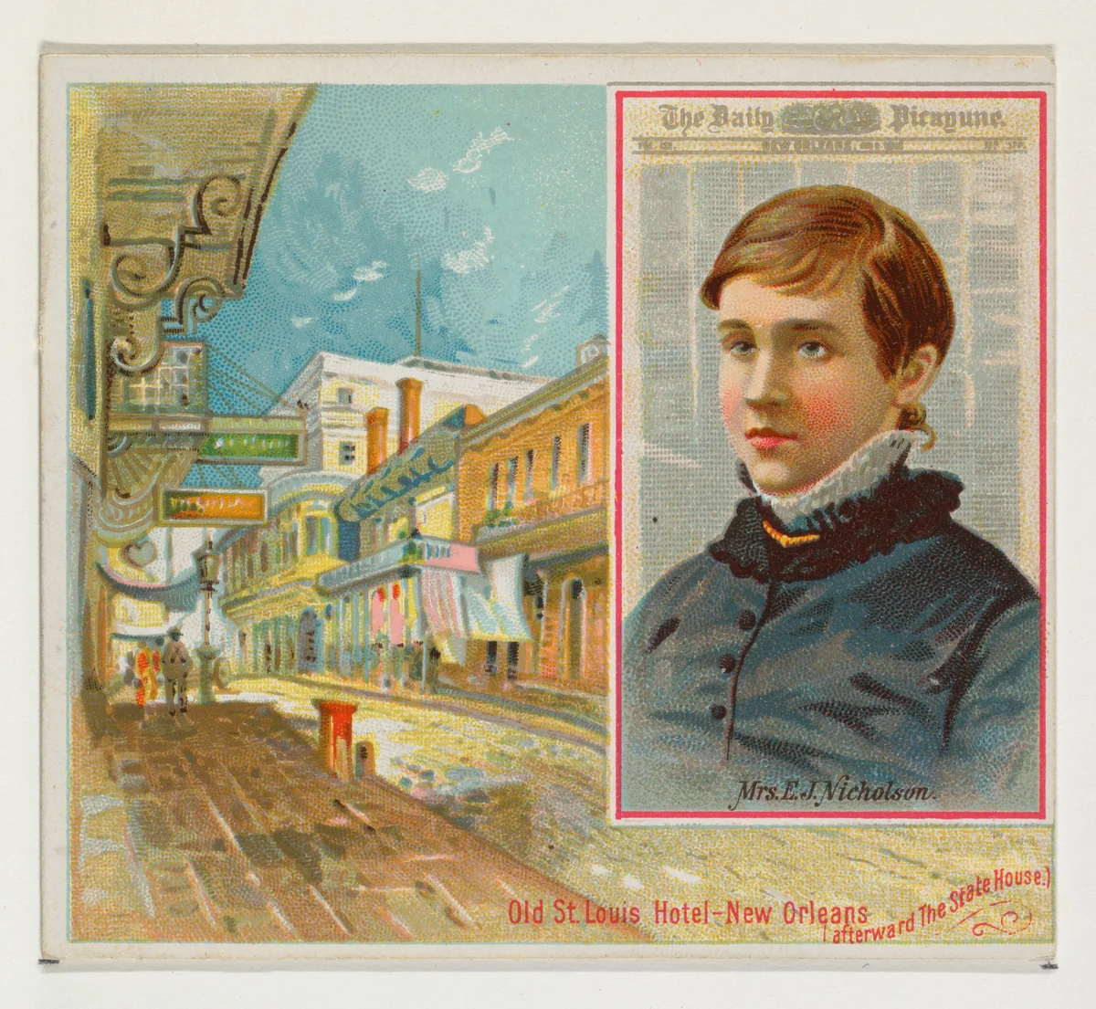 Mrs. E. J. Nicholson, The New Orleans Daily Picayune, from the American Editors series (N35) for Allen & Ginter Cigarettes by Allen & Ginter, print, 1887