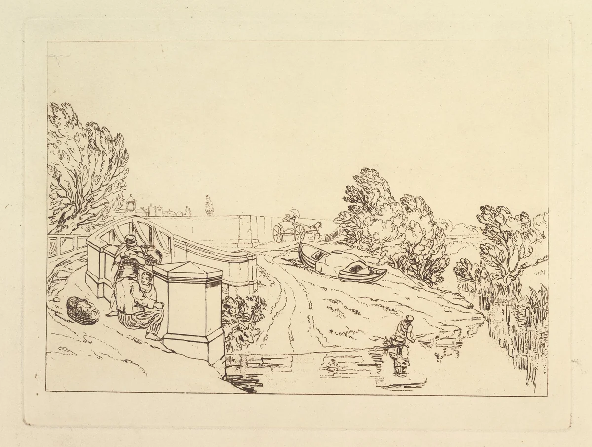 Water Cress Gatherers ( (Liber Studiorum, part XIII) by Joseph Turner, print, 1819