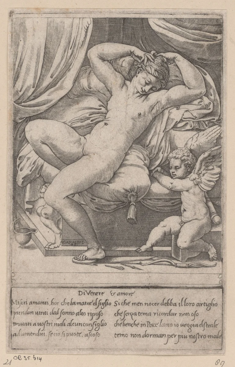 Venus en Cupido by Unknown, print, 1515-1565