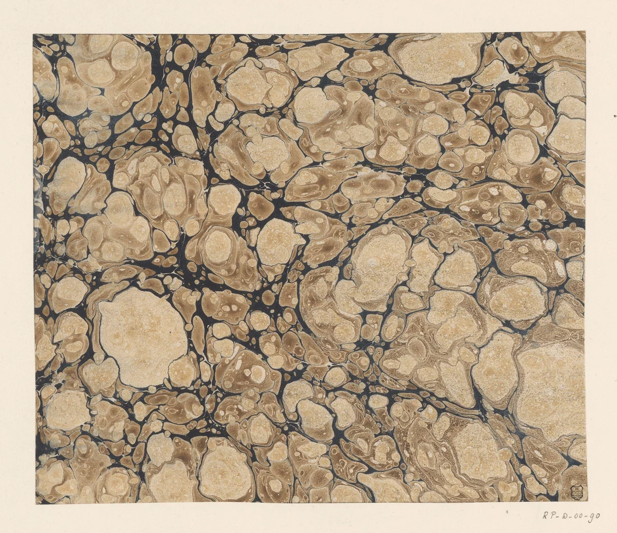 Graniet-ringkiezelmarmer in bruin en zwart by anonymous, other, 1700-1850