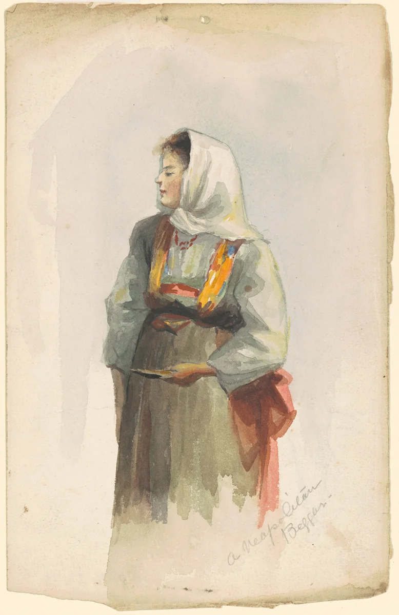 A Neopolitan Beggar by Marietta Minnigerode Andrews, drawing, 1887-1897