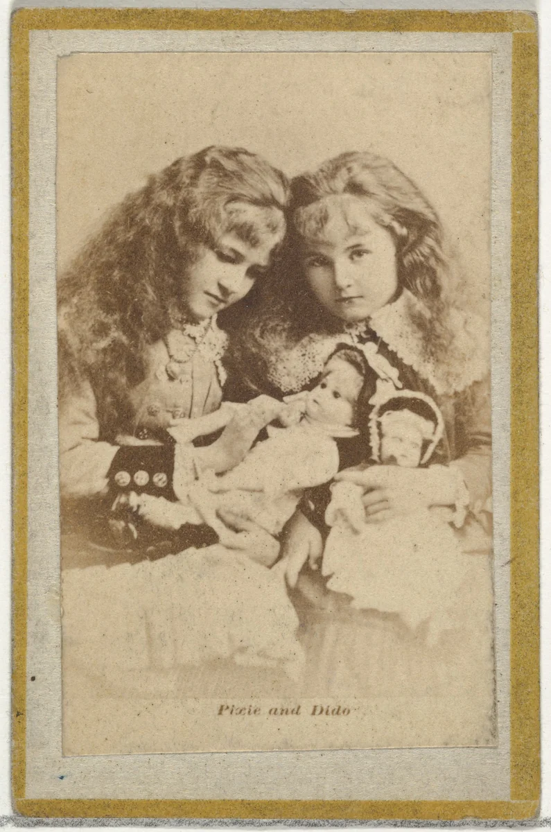Pixie and Dido, from the Actresses and Celebrities series (N60, Type 2) promoting Little Beauties Cigarettes for Allen & Ginter brand tobacco products by Allen & Ginter, photograph, 1887