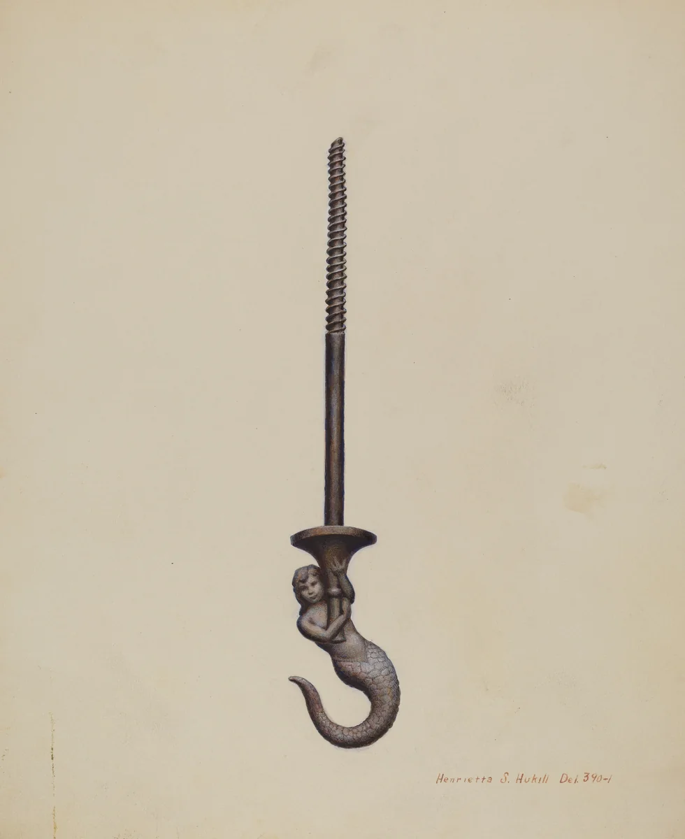 Ceiling Hook by Henrietta S. Hukill, index of american design, 1935-1942