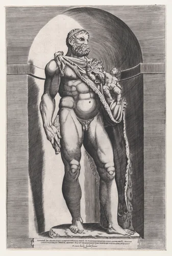 Emperor Commodus as Hercules by Jacob Bos, print, 1582