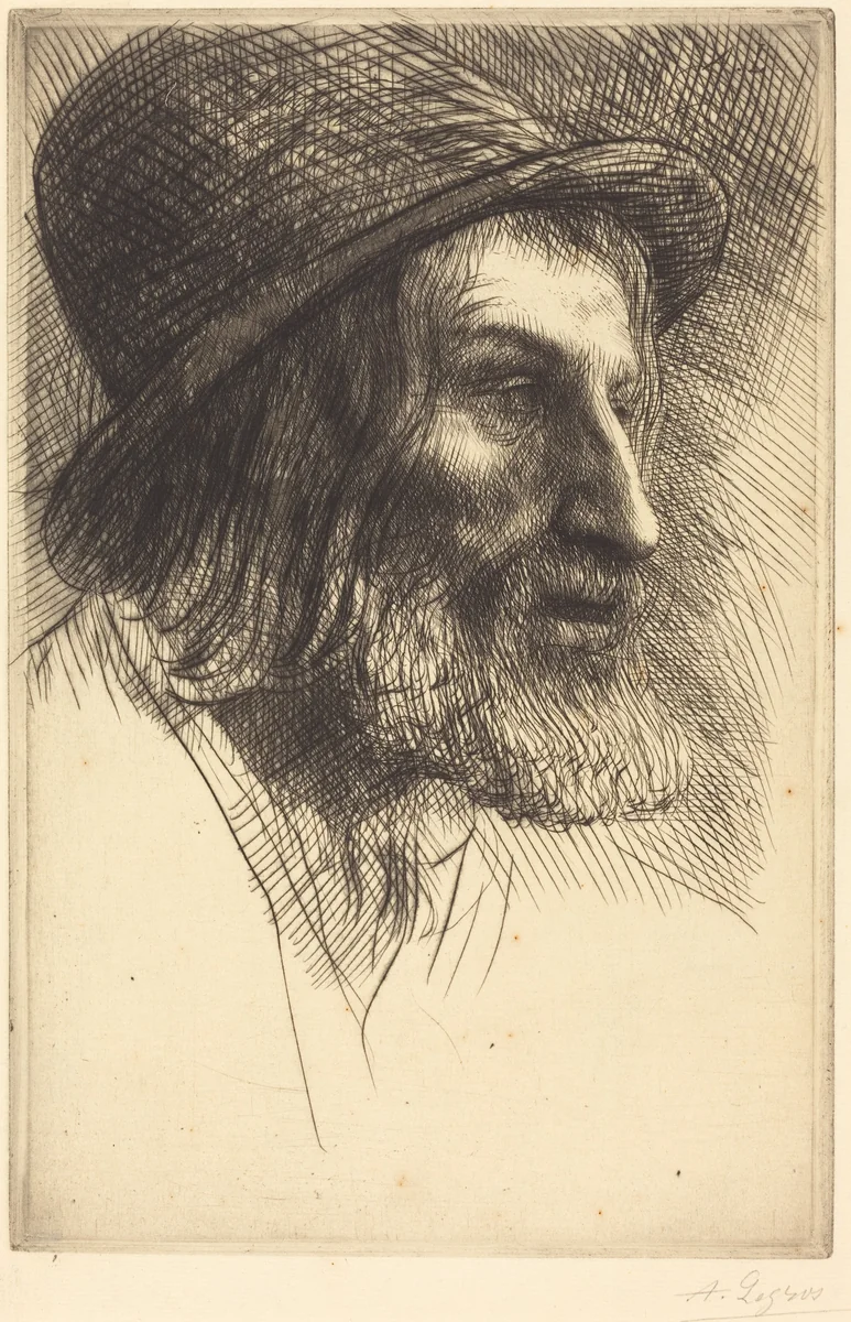 Head of an English Laborer (Tete d'ouvrier anglais (Le berger)) by Alphonse Legros, print, 1837-1911