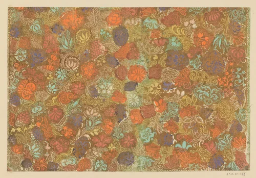 Blad met bloemen en vruchten by Andreas Steber, other, 1720-1750