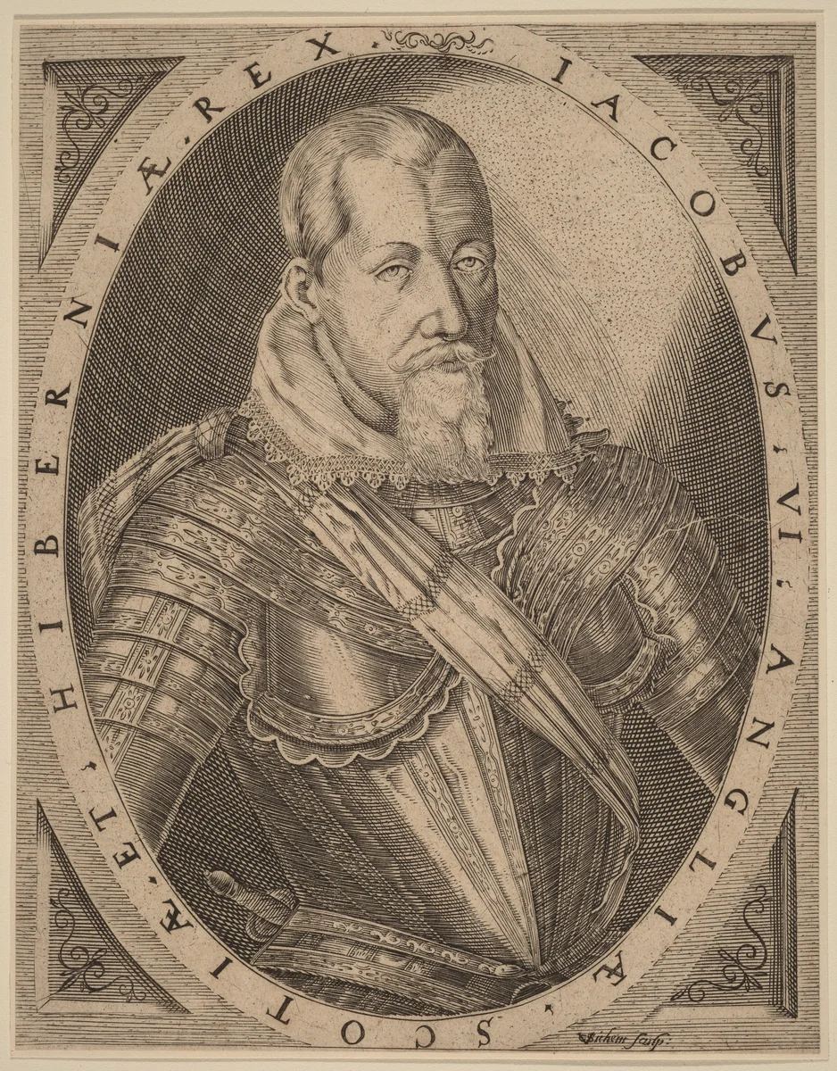 James I, King of Great Britain by Christoffel van Sichem, print, 1546-1624