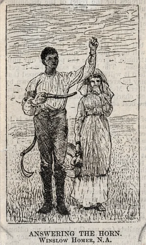 Answering the Horn by Winslow Homer, print, 1870-1879