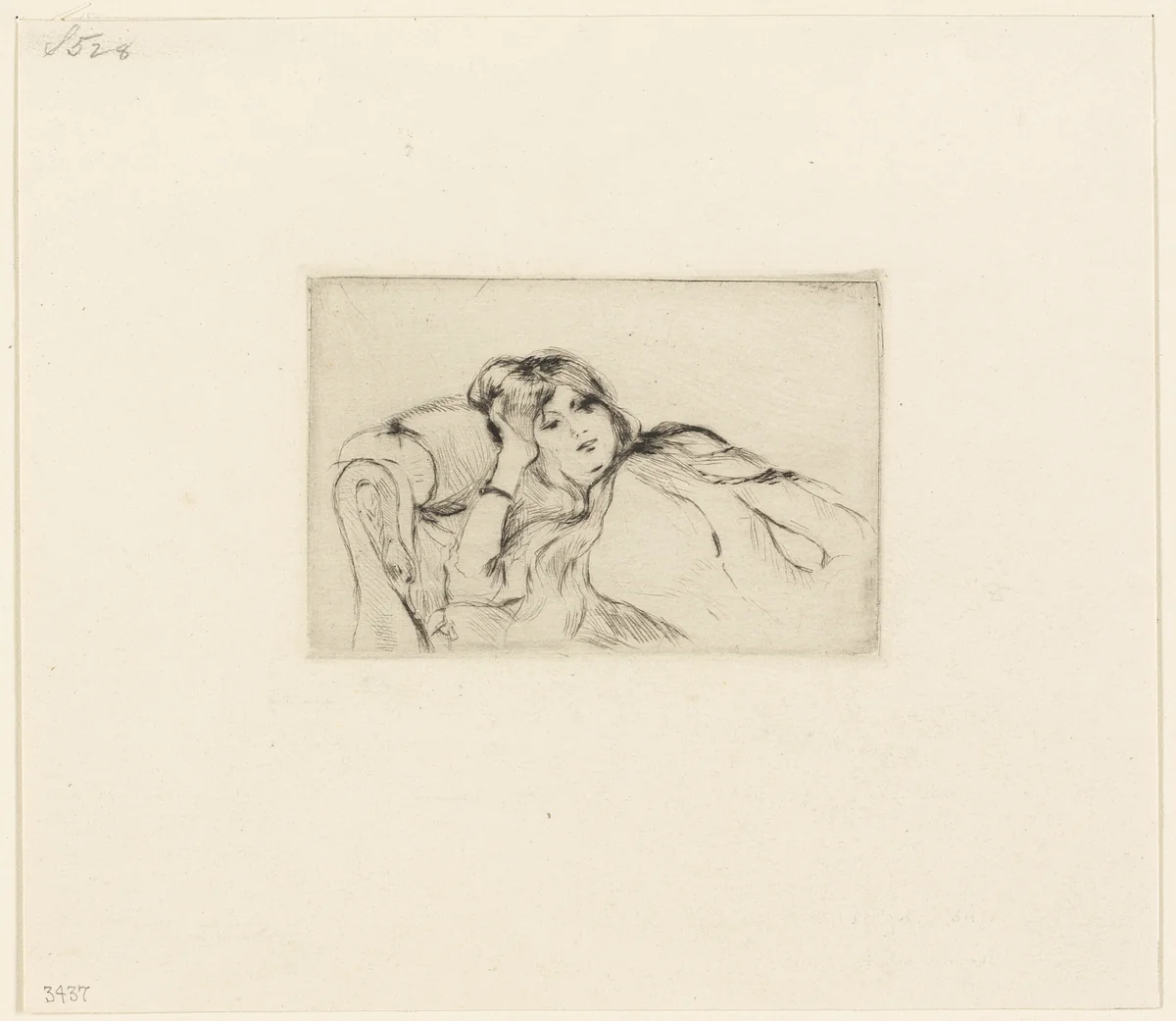 Young Woman at Rest by Berthe Morisot, print, 1889