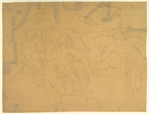 The Vision of Ezekiel by Bonaventura Genelli, drawing, 1818-1868