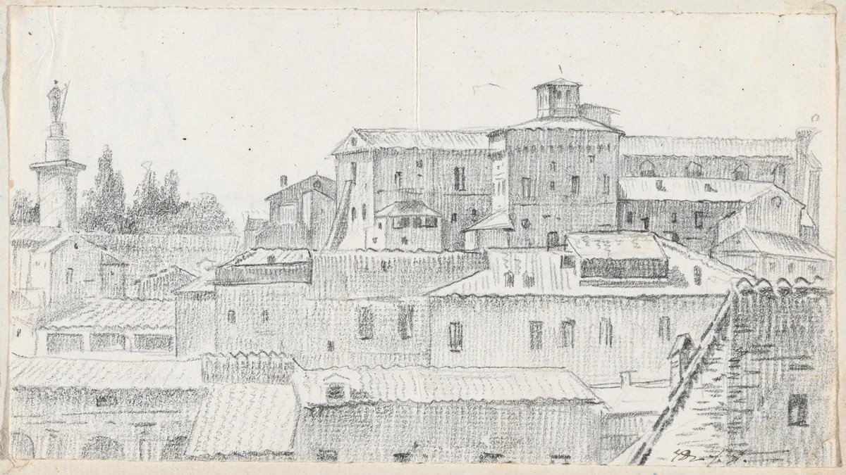 The Capitoline Hill by Jacques-Louis David, drawing, 1775-1780