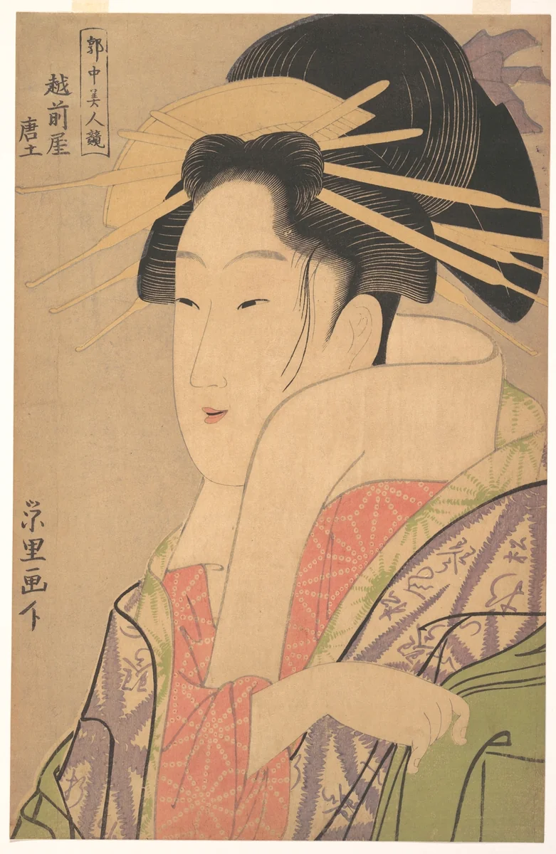 Karatsuchi of the Echizenya by Chōkyōsai Eiri (鳥橋斎栄里), print, 1785-1805